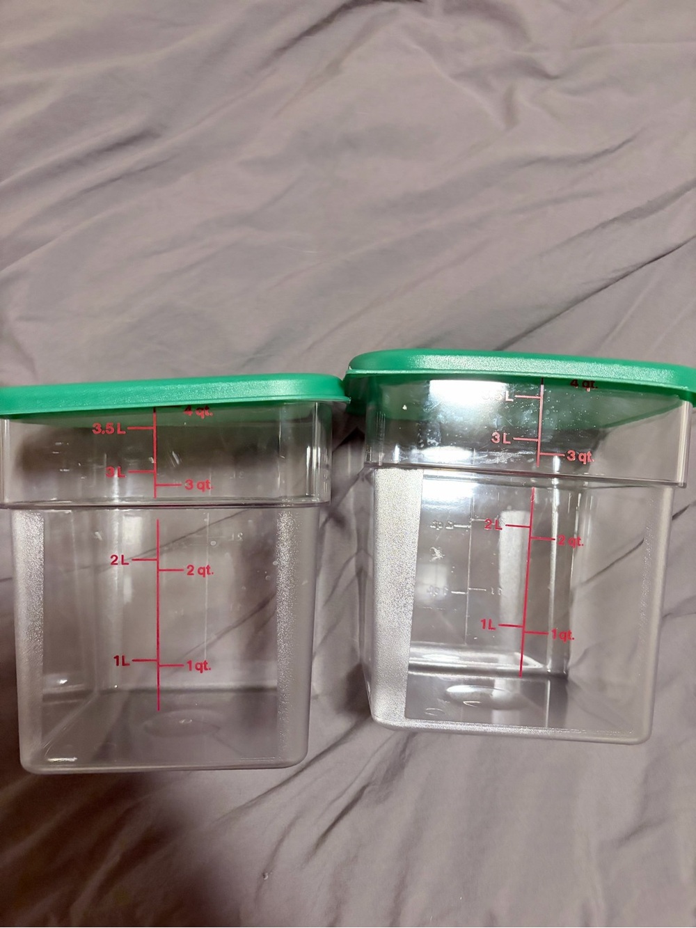 Airtight Clear Food Storage Containers with Green Lids - Set of 2